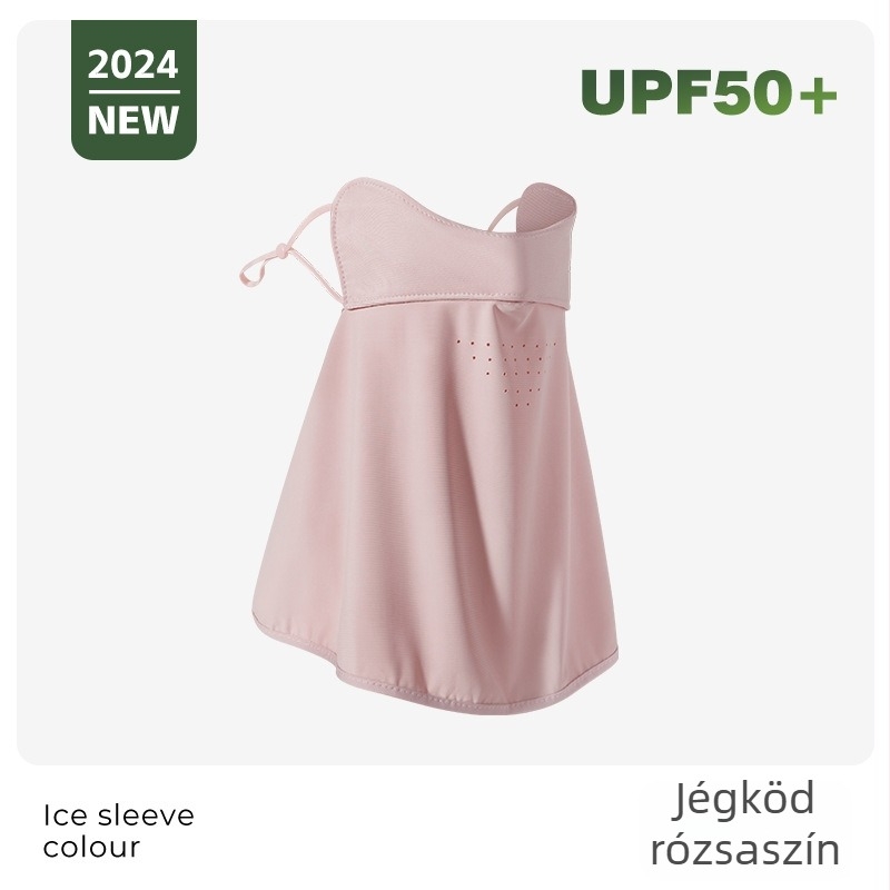 Nyári UV-védő teljes arcmaszk nőknek, lélegző, nylon-ice-silk anyagból
