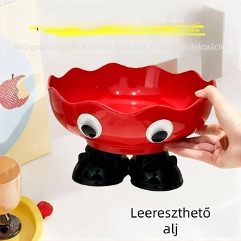 Otthoni használatra készült magas lábú gyümölcstál leeresztő nyílással, elegáns gyümölcstál a nappali dohányzóasztalához, ideális cukorkákhoz, nassolnivalókhoz és diófélékhez