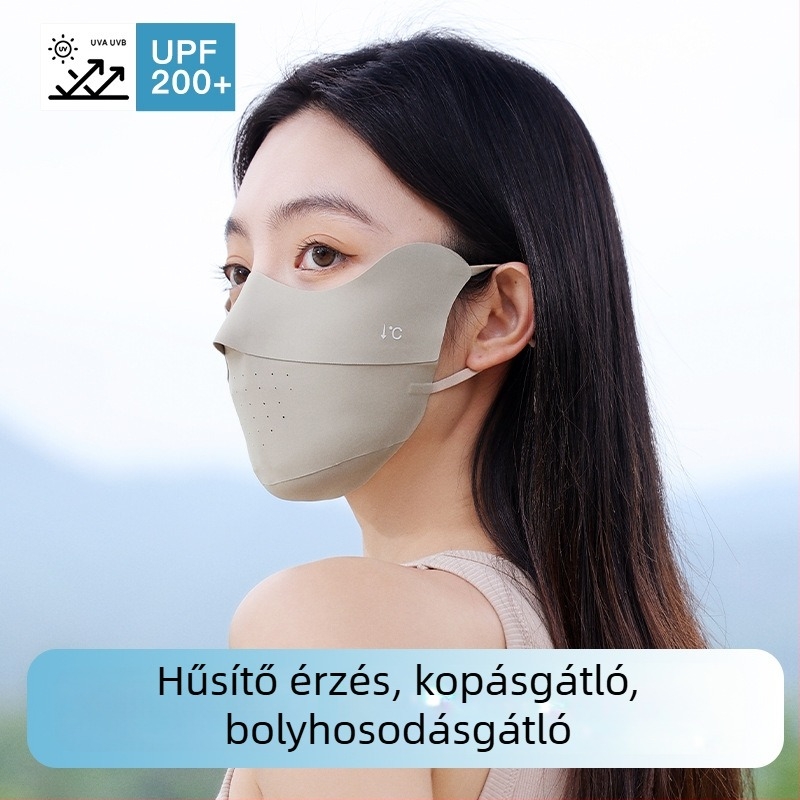 Női napvédő maszk nyárra, hűs érzet, UV-védelem, szemvédelem, kültéri kerékpározáshoz, diszkrét kialakítás