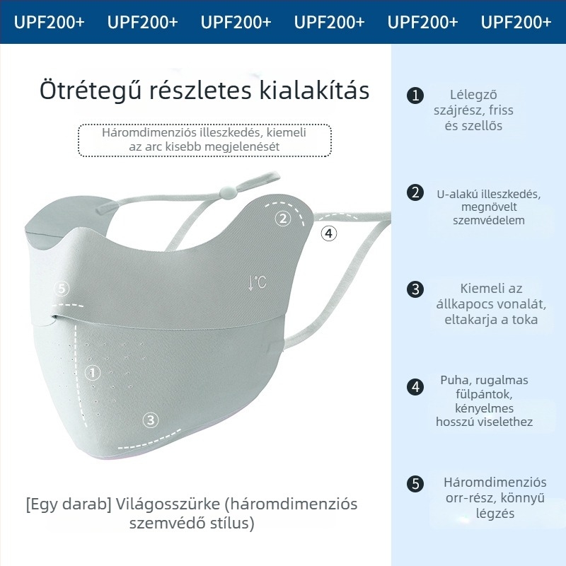 Női napvédő maszk nyárra, hűs érzet, UV-védelem, szemvédelem, kültéri kerékpározáshoz, diszkrét kialakítás