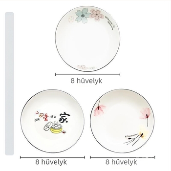 Otthoni használatra készült csontporcelán kerámia tányérkészlet, kör alakú mély tányérok