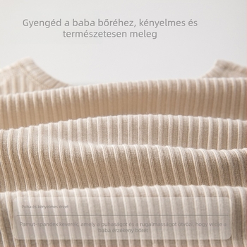 Pamut-elasztán baba pizsama készlet, hosszú ujjú felső és nadrág, uniszex, 1–3 éveseknek