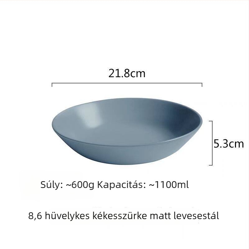 Művészi kerámia salátás tál, nordic stílusú konyhai edény, japán stílusú kerámia, matt glazúra, kerek formájú