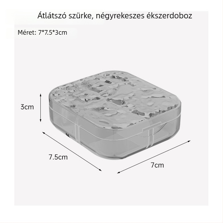 Átlátszó ékszertartó doboz osztott rekeszekkel fülbevalók, gyűrűk és nyakékek számára