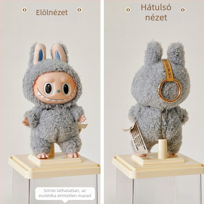 Labubu bemutató doboz – átlátszó akril, Bubble Mart Labubu Blind Box tárolására és kiállítására