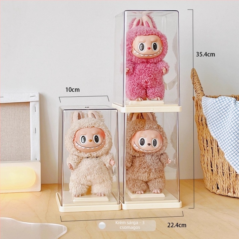Labubu bemutató doboz – átlátszó akril, Bubble Mart Labubu Blind Box tárolására és kiállítására