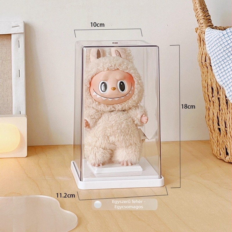 Labubu bemutató doboz – átlátszó akril, Bubble Mart Labubu Blind Box tárolására és kiállítására