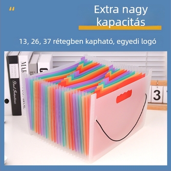 A4-es méretű, nagy kapacitású diákoknak készített többszintű dokumentumfiók, 24 rekesz, asztali rendező