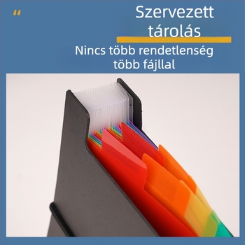 A4-es méretű, nagy kapacitású diákoknak készített többszintű dokumentumfiók, 24 rekesz, asztali rendező