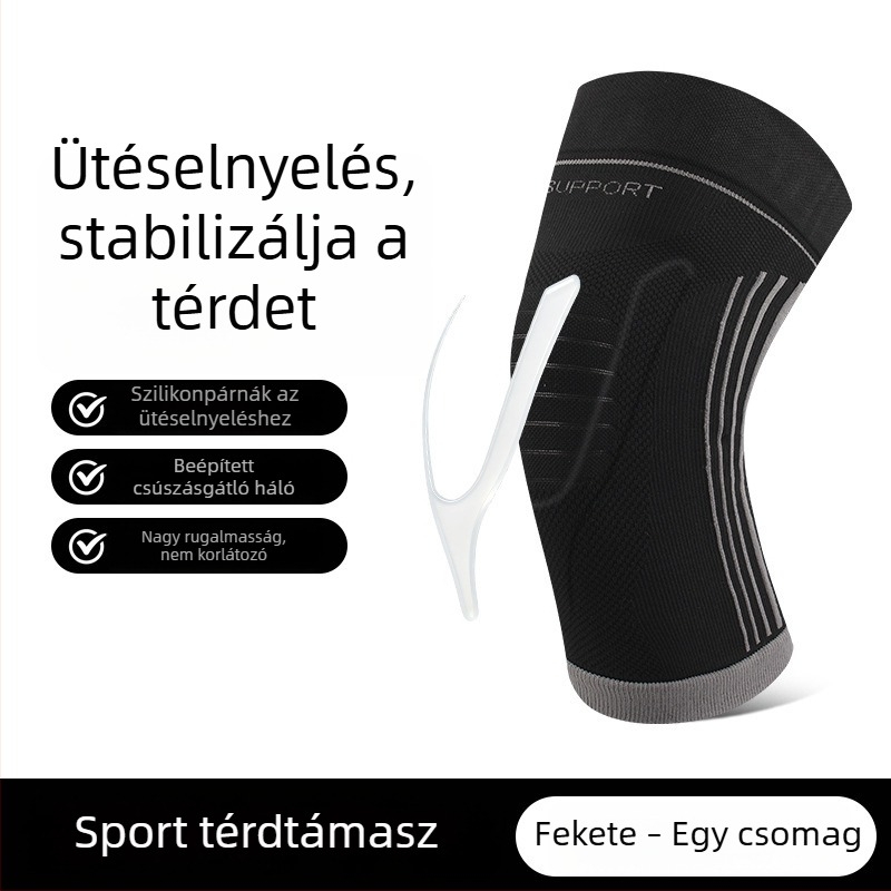Szilikonos támasztású térdvédő kültéri sportokra – futás, kerékpározás és túrázás védelmére