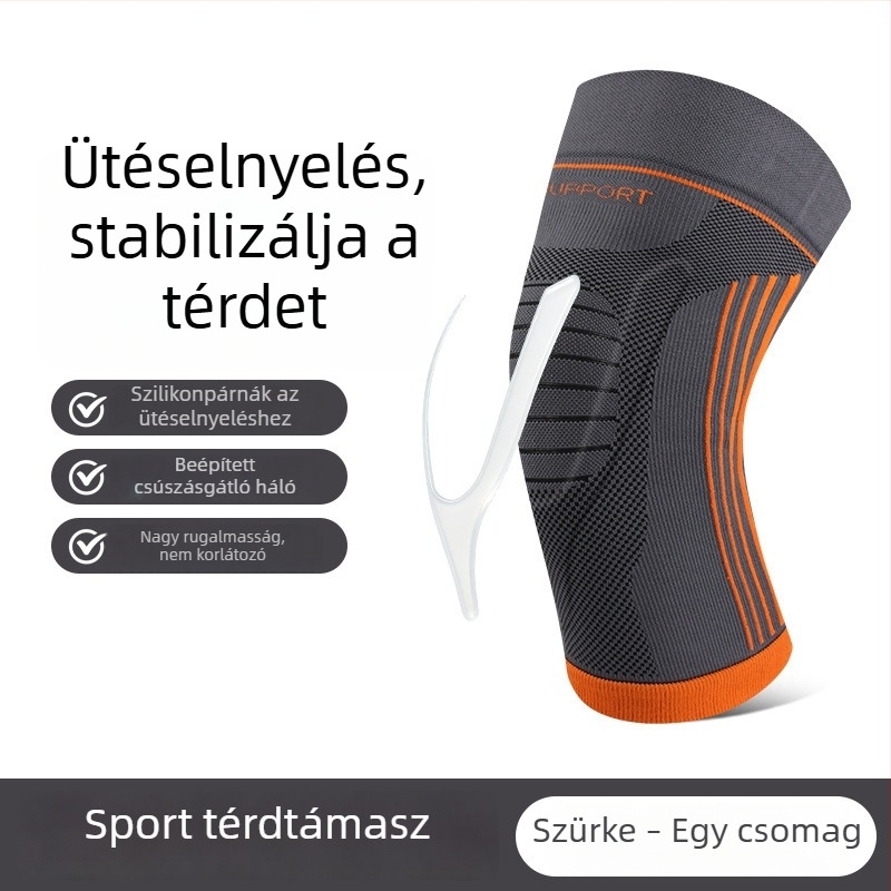 Szilikonos támasztású térdvédő kültéri sportokra – futás, kerékpározás és túrázás védelmére