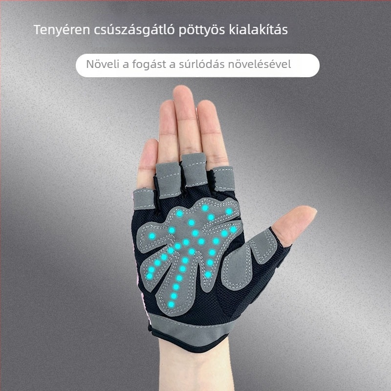 Félujjú sport kesztyűk kültéri használatra, lélegző, ütéscsillapító, csúszásmentes, nyitott ujjak
