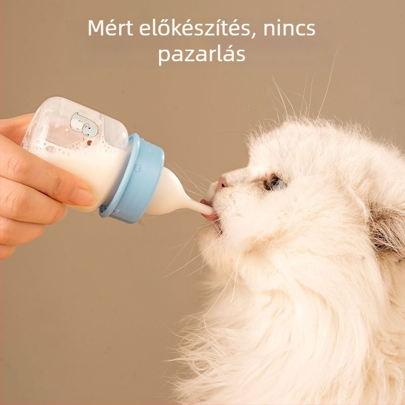 Újszülött háziállatok etető cumisüvege kölyökkutyáknak és kiscicáknak