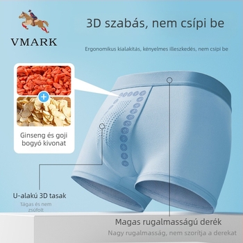 Három darab antibakteriális, energikus férfi boxer brief, turmalin részecskékkel a gát környékén, modal anyag