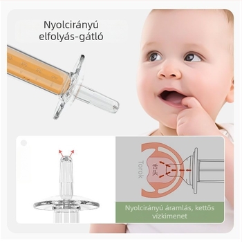 Szilikonból készült gyógyszeradagoló eszköz csecsemők és kisgyermekek számára – fulladás elleni cseppentő, vízhez és gyógyszerekhez