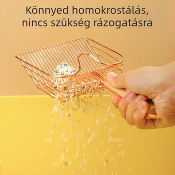 Fém macskaalom-lapátkészlet finom lyukakkal