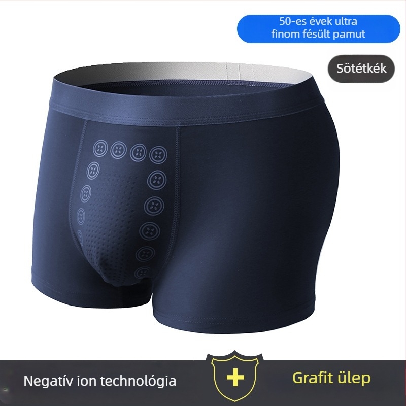 Férfi boxeralsó, pamut–modal keverék, középső derekú, lélegző, egyszínű