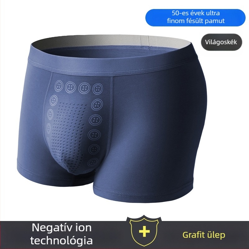 Férfi boxeralsó, pamut–modal keverék, középső derekú, lélegző, egyszínű