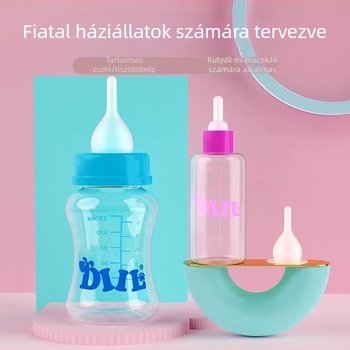 Tejesüveg kiscicáknak és kölyökkutyáknak, etetőcumival macskáknak és kutyáknak