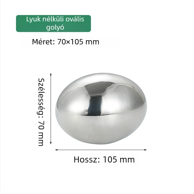 Rozsdamentes acél ovális üreges tojás alakú gömb, tükrös felületű prémium fémgolyó korlátokhoz