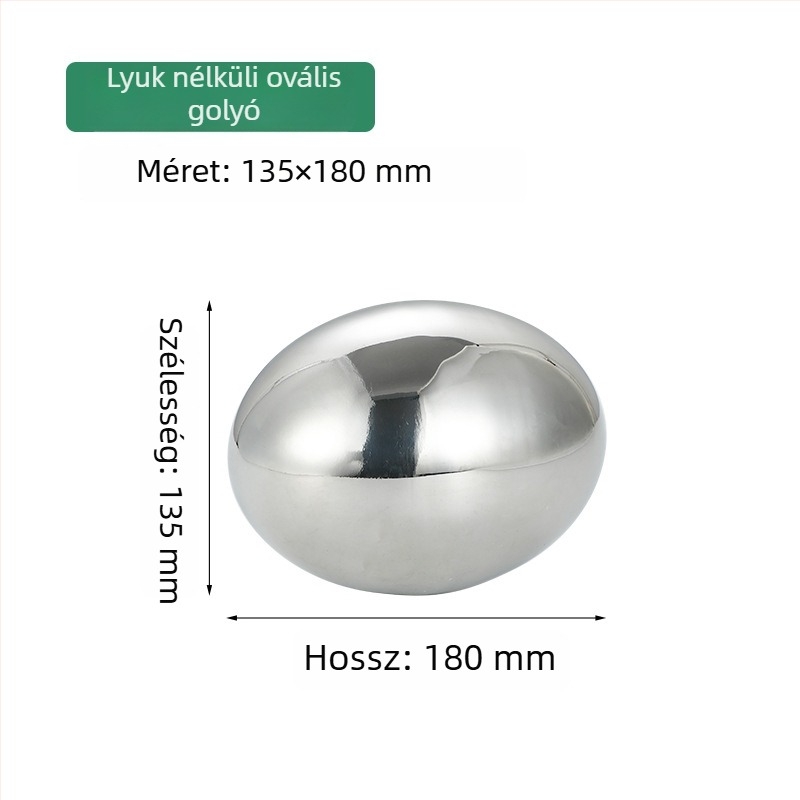 Rozsdamentes acél ovális üreges tojás alakú gömb, tükrös felületű prémium fémgolyó korlátokhoz
