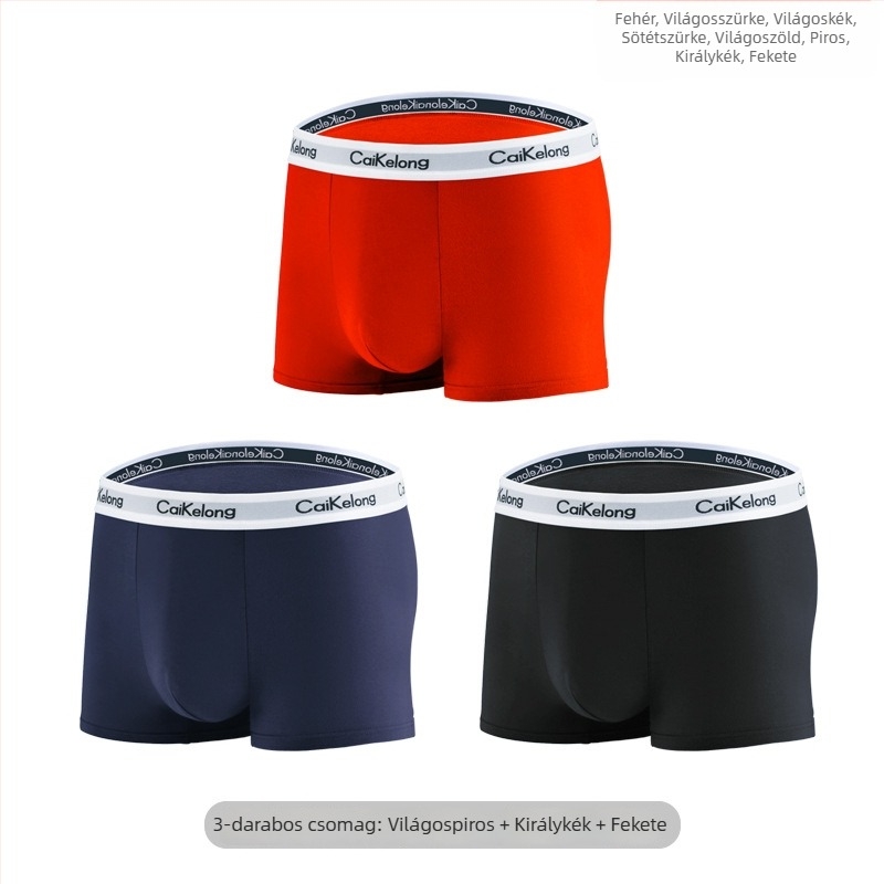 Három darab pamut férfi boxer brief grafén antibakteriális belső réteggel az ágyék körül