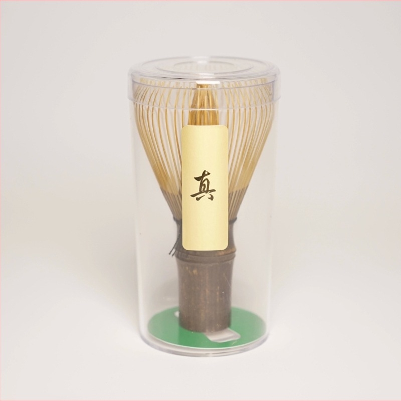Lila bambusz teás whisk, Song-dinasztia stílusú matcha habverő, 100 tüskékkel