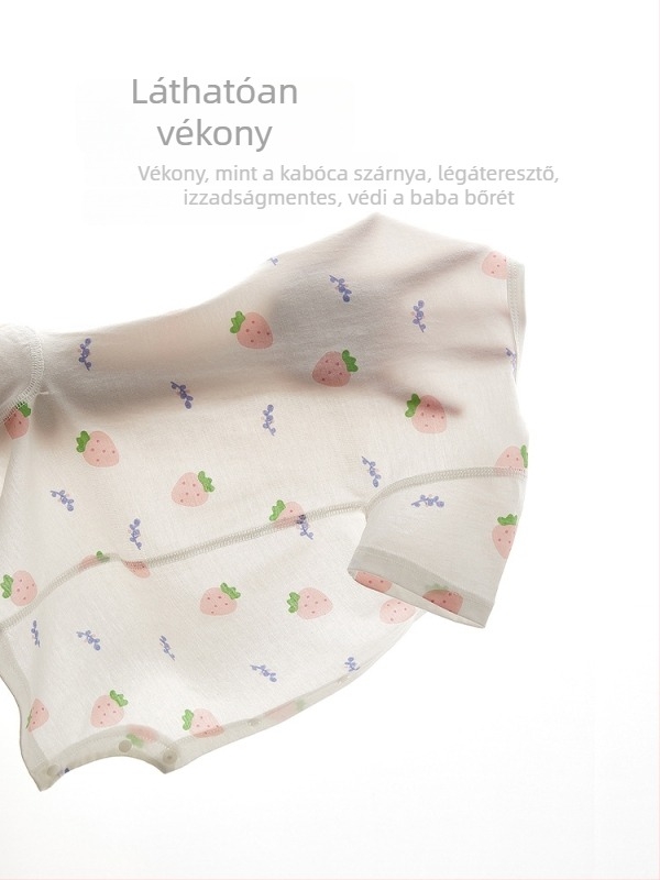 Újszülött pamut rövid ujjú overál nyárra, vékony, uniszex