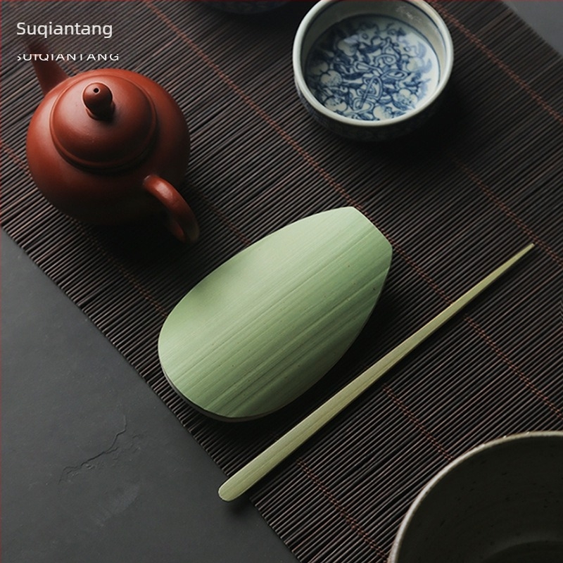 Sui Qiantang japán kézzel készített bambusz teázó készlet – Hat úriember a teaceremóniához: teásklipsz, tea tű, kanál, lotus tartó