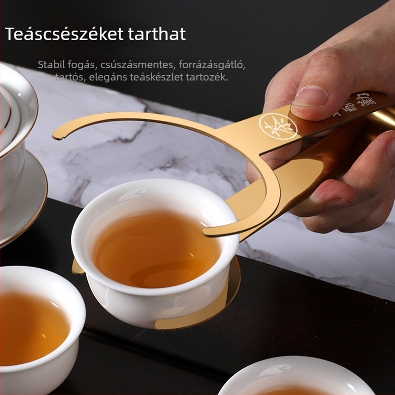 304 rozsdamentes acél teás clip, Kung‑Fu tea clip, többfunkciós, csúszásmentes, fém csipesz