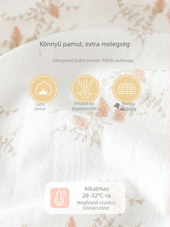 Újszülött pamut nyári rugdalózó, vékony, uniszex, rövid ujjú