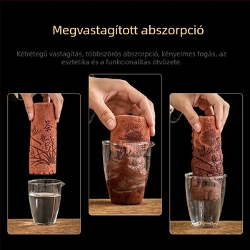 Pamut teafogó törlőkendő, nedvszívó és vastagodott, teázóasztalhoz, kis méret, tea készlet kiegészítő