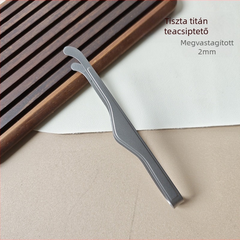 Titánium teaclip és csipesz, 2 mm vastagság, teaceremónia kiegészítők, otthoni használatra, csúszásmentes csésze-klipsz, teakeverő eszköz