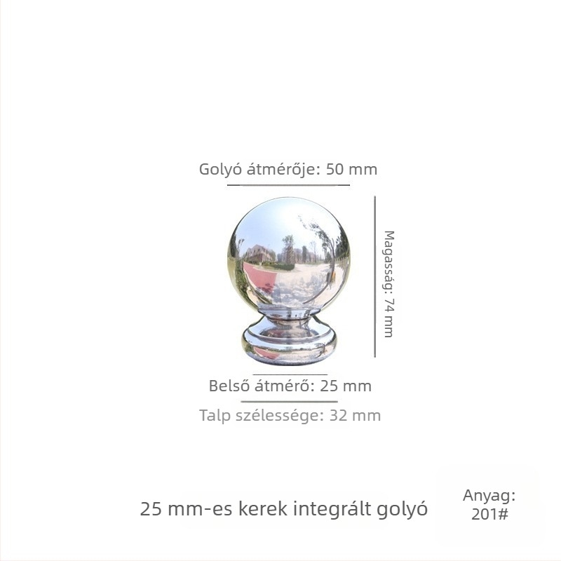 304 rozsdamentes acél üreges gömb alapú díszelem lépcsőkorlátokhoz, ajtóoszlopokhoz és kerítésekhez