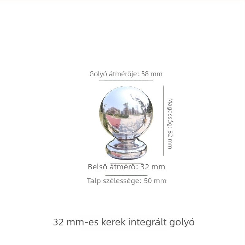 304 rozsdamentes acél üreges gömb alapú díszelem lépcsőkorlátokhoz, ajtóoszlopokhoz és kerítésekhez