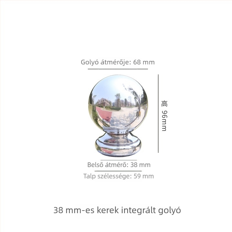 304 rozsdamentes acél üreges gömb alapú díszelem lépcsőkorlátokhoz, ajtóoszlopokhoz és kerítésekhez