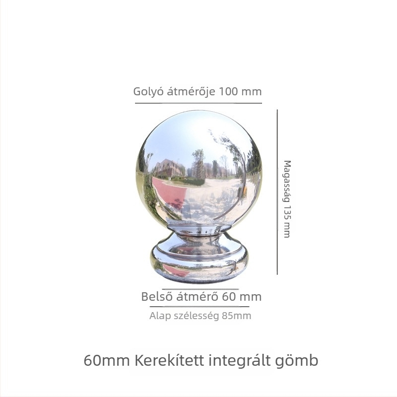 304 rozsdamentes acél üreges gömb alapú díszelem lépcsőkorlátokhoz, ajtóoszlopokhoz és kerítésekhez