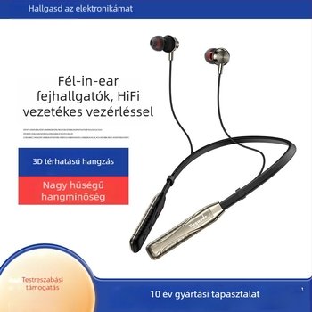 Nyakpántos Bluetooth fejhallgató digitális akkumulátorkijelzővel, hosszú üzemidő, sportos dizájn, sztereó hang