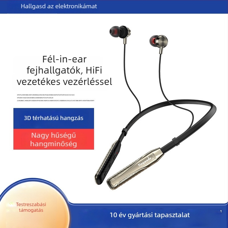 Nyakpántos Bluetooth fejhallgató digitális akkumulátorkijelzővel, hosszú üzemidő, sportos dizájn, sztereó hang