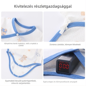 Újszülött pamut rövid ujjú rugdalózó – könnyű nyári ruházat, uniszex