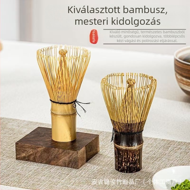 Kézzel készített bambusz matcha habverő készlet kefetartozékokkal és teás tál keverővel, Song-dinasztia teás eszközök