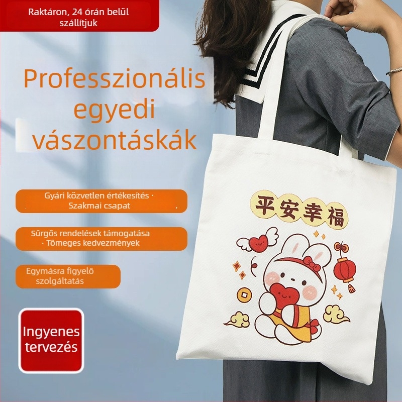 Egyedi logóval ellátott vászontáska, prémium tote kiállításokra, környezetbarát bevásárlótáska, nagykereskedelmi