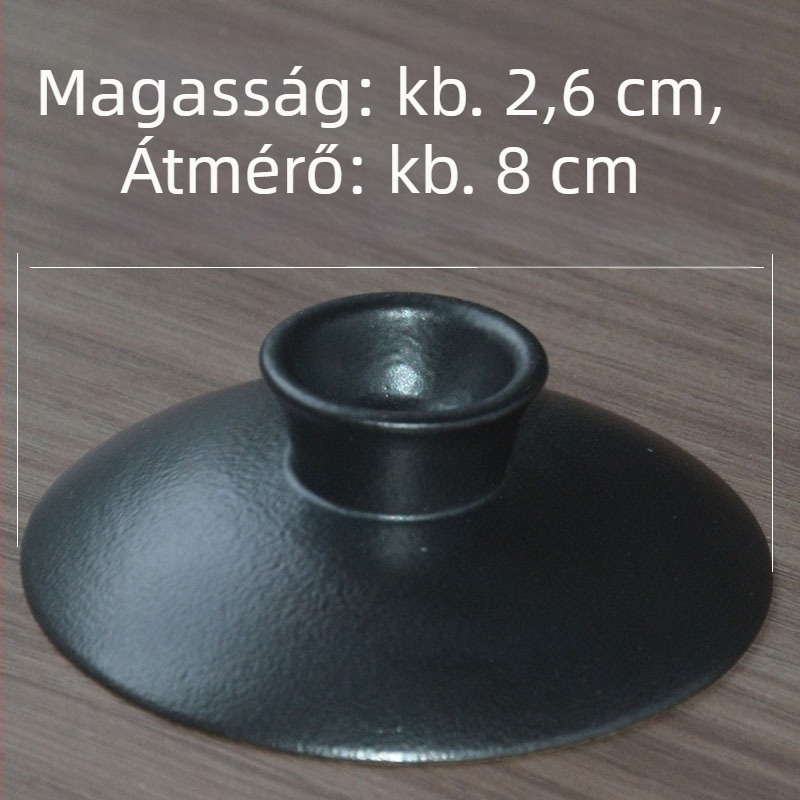Fekete kerámia teás tál fedővel, kompakt méretű, 85 ml, Kung Fu tea szertartáshoz