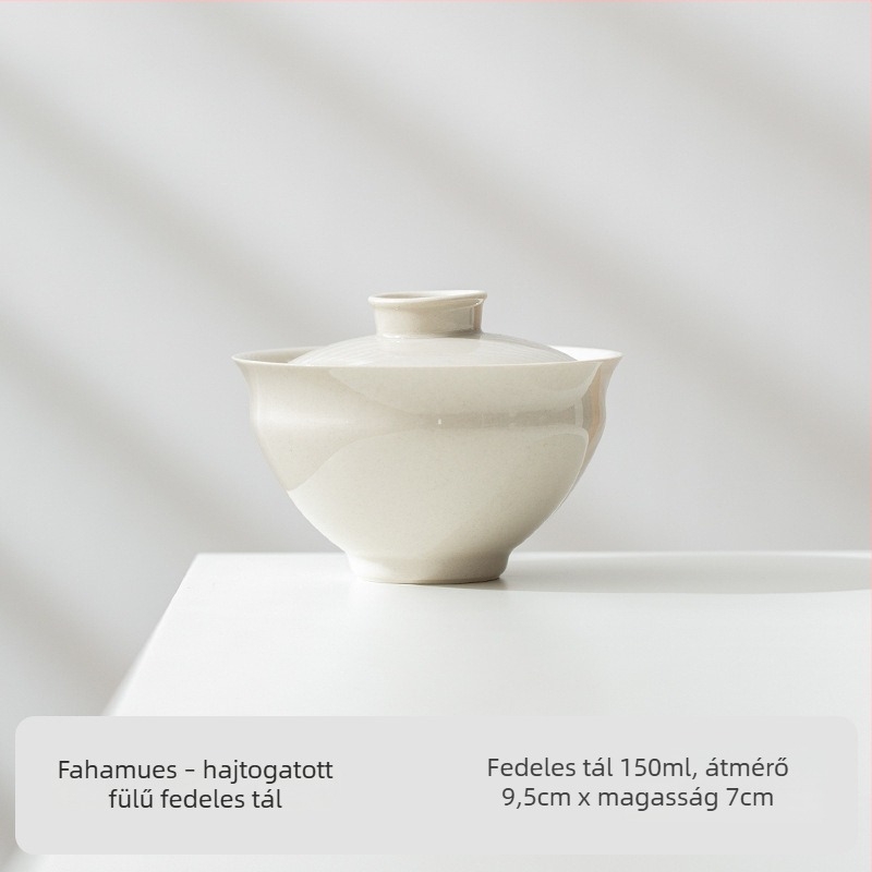 Nagyméretű fehér porcelán fedeles teás tál otthoni teázáshoz, japán kézzel készített kerámia teáskészlet, nem égeti meg a kezet