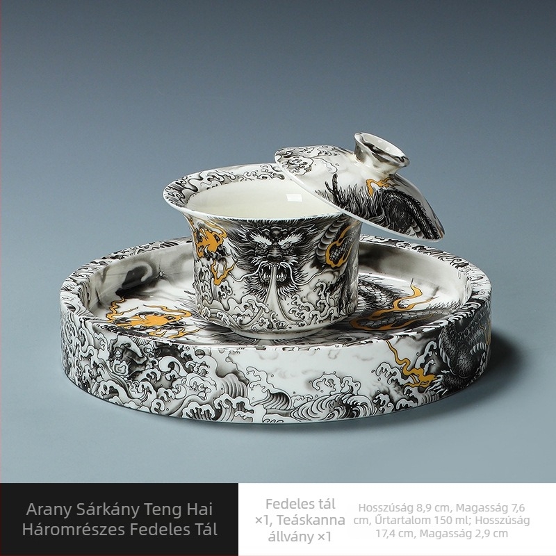 Molong Sancai gaiwan otthoni teáskészlet forgó infúzorral, kung fu tea, testreszabható logó