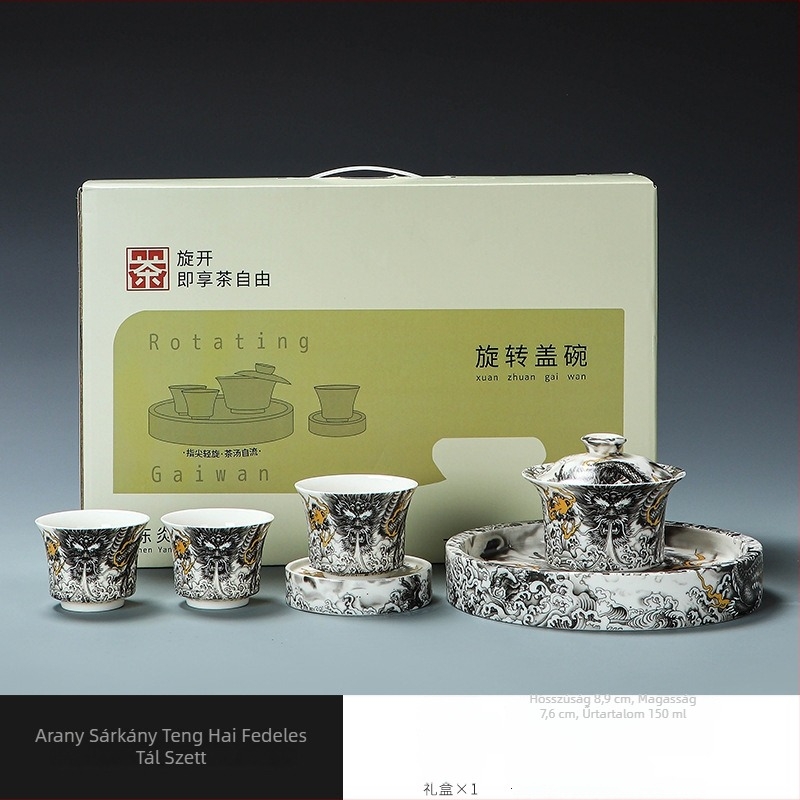 Molong Sancai gaiwan otthoni teáskészlet forgó infúzorral, kung fu tea, testreszabható logó