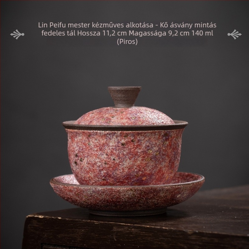 Kerámiás teáscsésze fedővel, modern minimalist Gongfu teáskészlet, fő teáscsésze