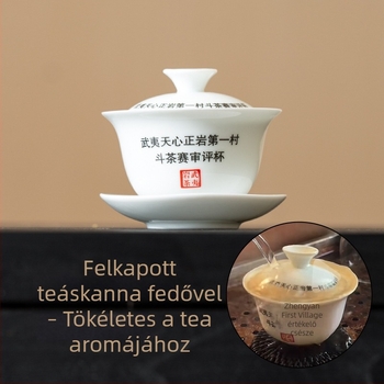 Fehér porcelán fedeles teás tál Wuyi kő teához, égésmentes, Oolong kóstoló tál