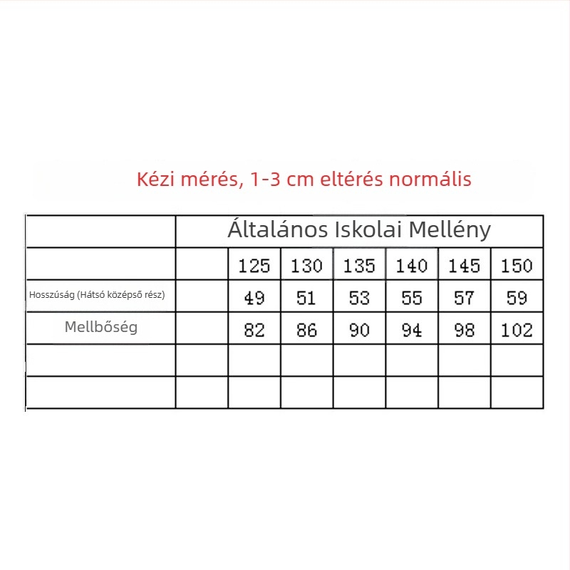 Általános iskolai egyenruha mellény fleece-béléssel, prémium változat, kék-fehér tavaszi-őszi két részes készlet