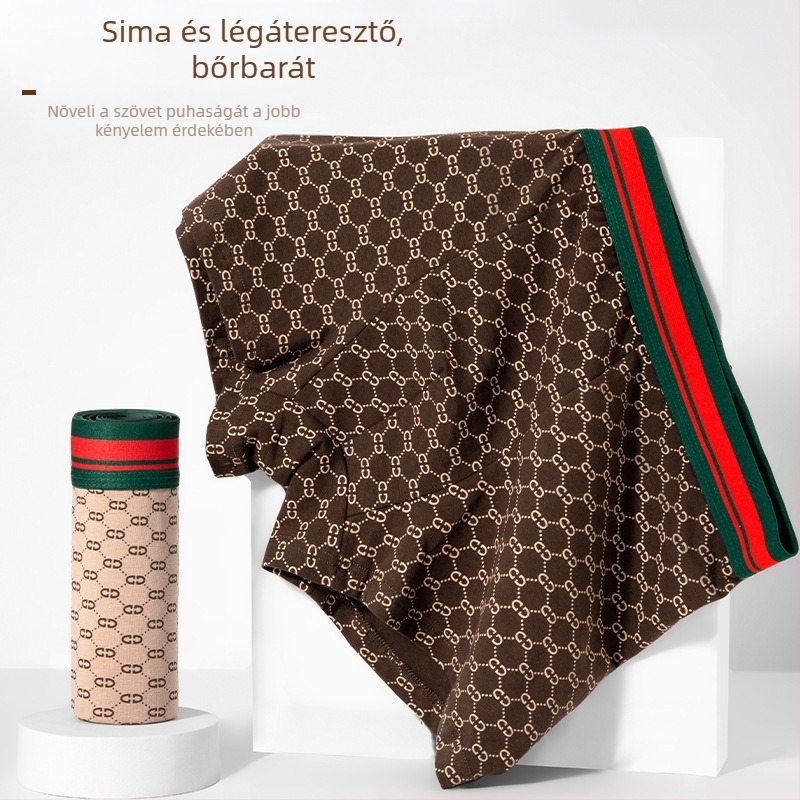 Férfi antibakteriális pamut boxeralsó, légáteresztő, 100% pamut, 2025-ös új sportos modell